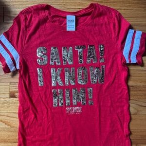 Rare vintage 2000s/2010s victoria's secret PINK christmas sequin top size small
